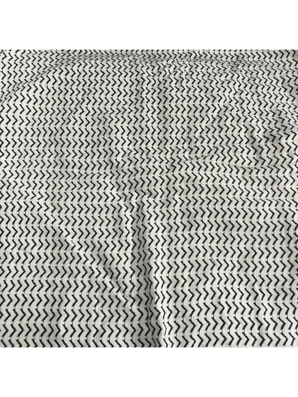 Pottery Barn Pillow Cover 20x20 Black Ivory Zig Zag Red Trim Boho Farmhouse